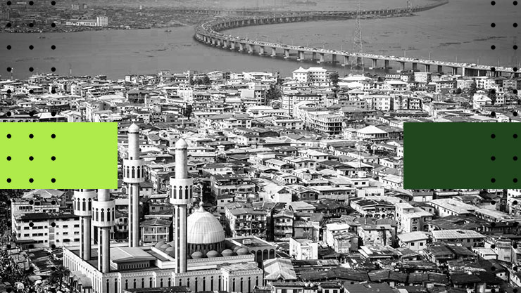 Stylized image of Lagos Nigeria skyline