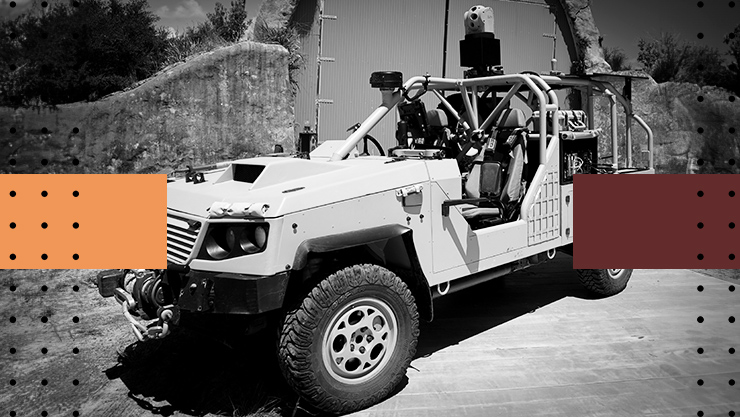 Close up of military vehicle