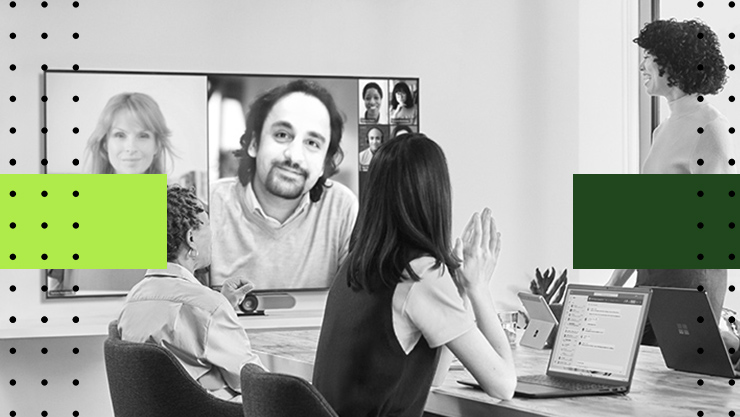 A group of people collaborating in a conference room